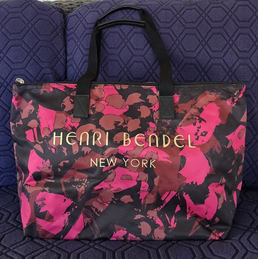 Henri Bendel Pink Camo Floral Tote Rare Shoulder Handbag Bag New - Picture 2 of 6